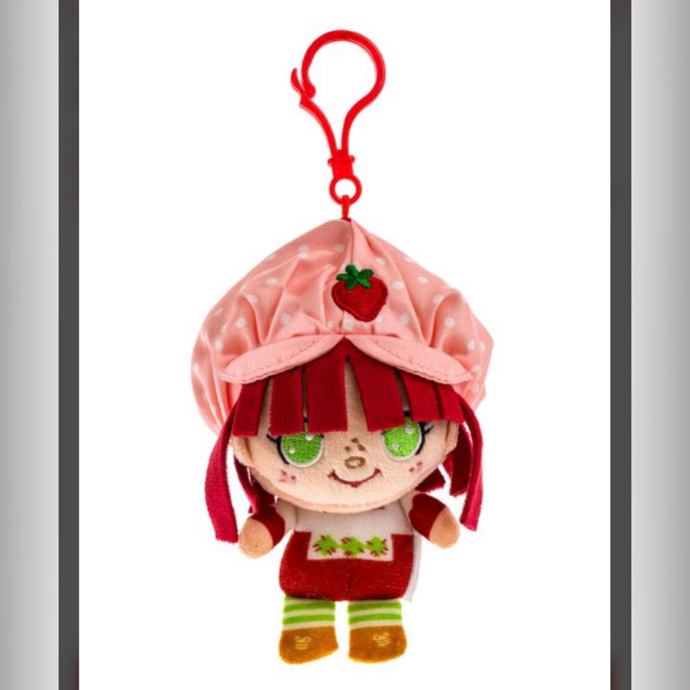 Strawberry Shortcake Plush Bag Charm Keychain Clip Retro NWT